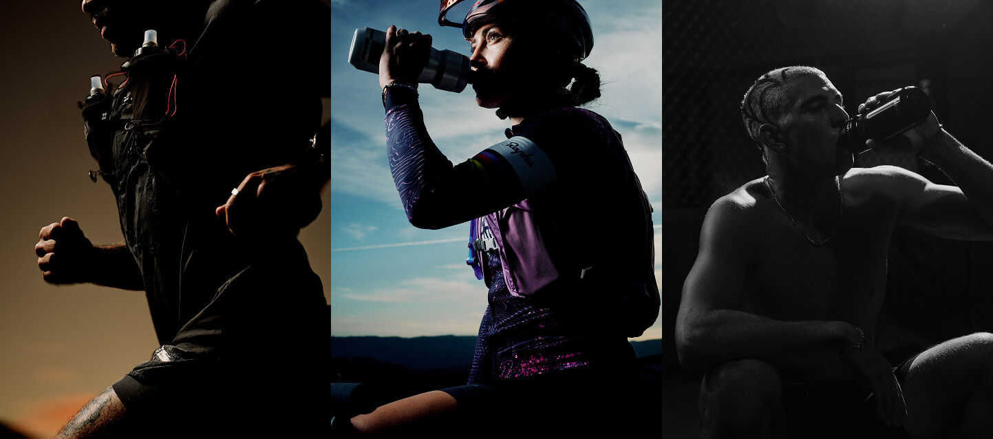 image of three athletes using CamelBak products